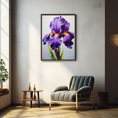 Purple Iris Flower Painting